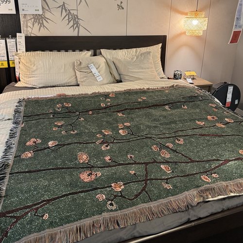 复古梅花中古风油画肌理挂毯