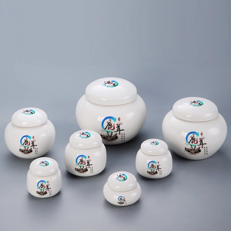 陶瓷密封罐 膏方罐 中药罐 膏方瓶 蜜蜂罐 茶叶罐 中药粉logo定制