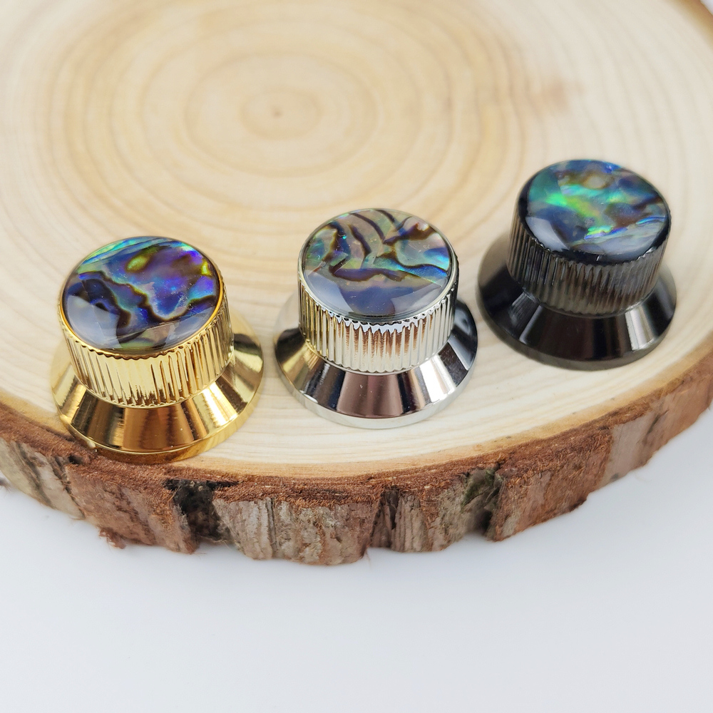 韩产金属 电吉他音量音色旋钮 电贝司电位器帽 碟状鲍彩贝旋钮帽