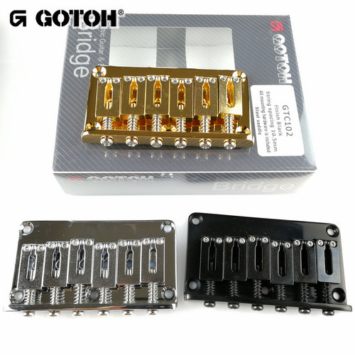 日产 GOTOH 电吉他固定穿体琴桥拉弦板 合金钢琴码 GTC102 银黑金