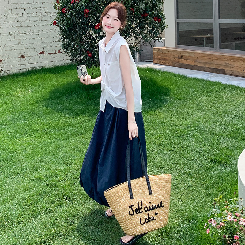 新款！不规则衬衫裙子两件套C298P145K238，女装衬衫，两个王小姐