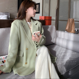 冬季新款！出货中！！抹茶奶绿毛呢西装Q122P175K268，女装毛呢外套，两个王小姐