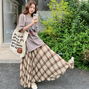25春夏 新品！印花水洗T+格子裙套装 X285P155K228图片