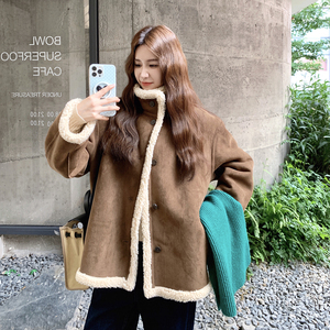 新品！！现货 双面穿简约羊羔毛外套 D326P195K298图片