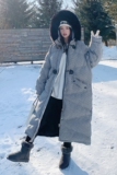 双十二款！千鸟格长款大衣D215P190K288，女装棉衣/棉服，两个王小姐
