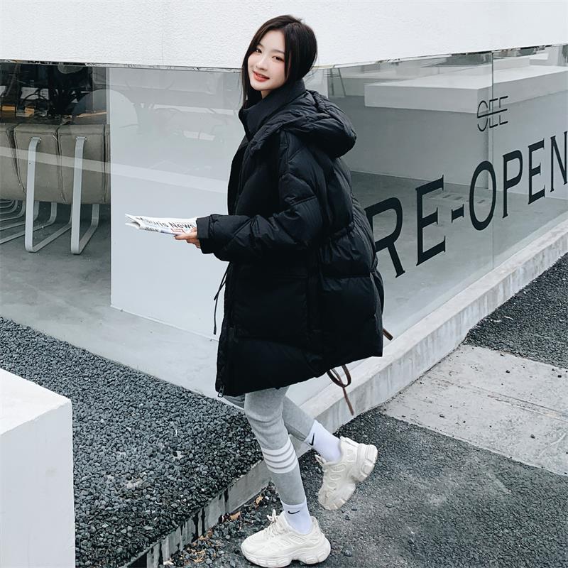 秋冬新款！一周出！高品90绒连帽抽绳中长款羽绒服D213P290K398,女装羽绒服,两个王小姐