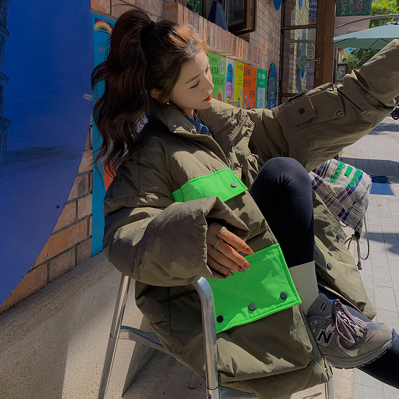 冬新款！！现货！90绒高品撞色工装羽绒服D226P315K438，女装羽绒服，两个王小姐