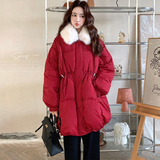 新品！圣诞红中长90羽绒服D329P305K418，女装羽绒服，两个王小姐