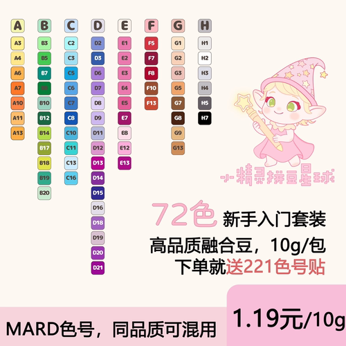 小精灵拼豆72色新手套装现货