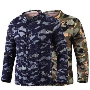 加厚仿驼绒爸爸棉袄迷彩劳保棉衣加厚防寒保暖弹力大码 男 棉服冬装