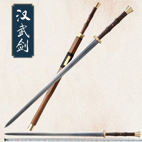 汉武剑手工锻打八面汉剑摆件