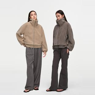 拼接摇粒绒女士运动拉链夹克外套 短款 MHV ARCHIVE