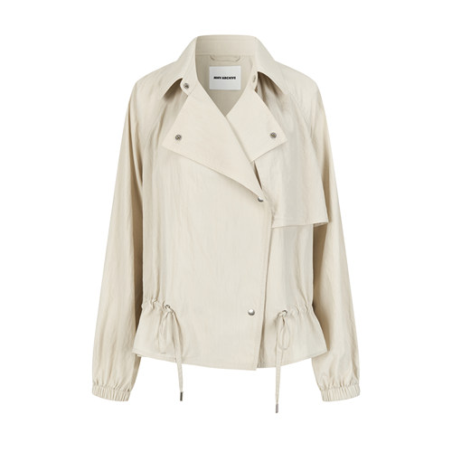 MHV ARCHIVE 女士宽松短款英伦飘带风衣