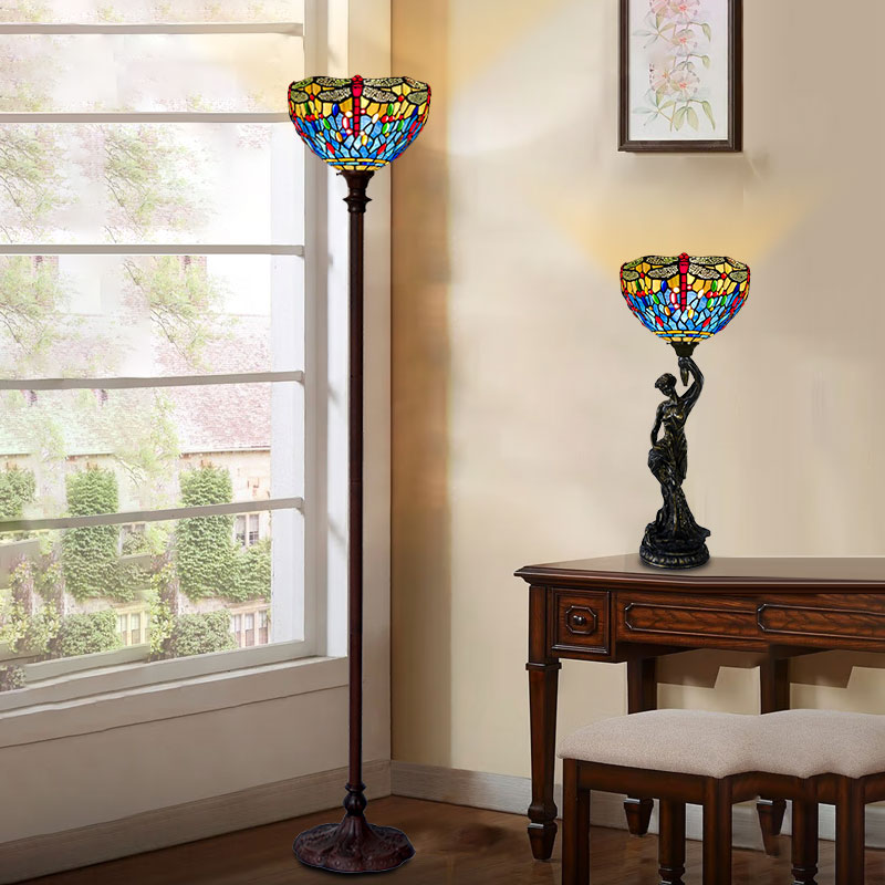 HAUTY蓝蜻蜓美式卧室台灯落地灯