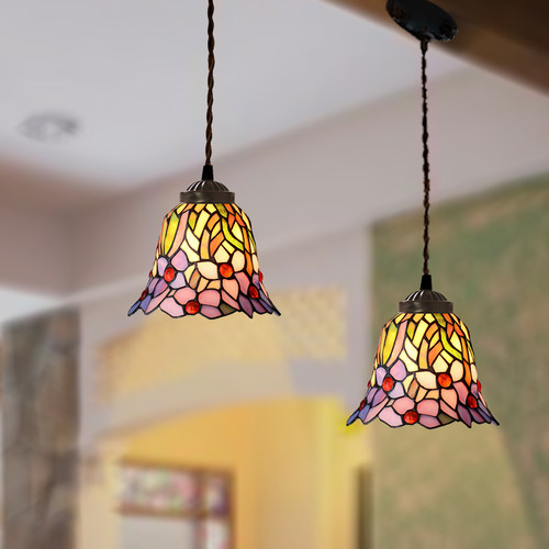 【兰花】纯手工艺术餐厅复古美式乡村楼梯阳台花园多头旋转吊灯