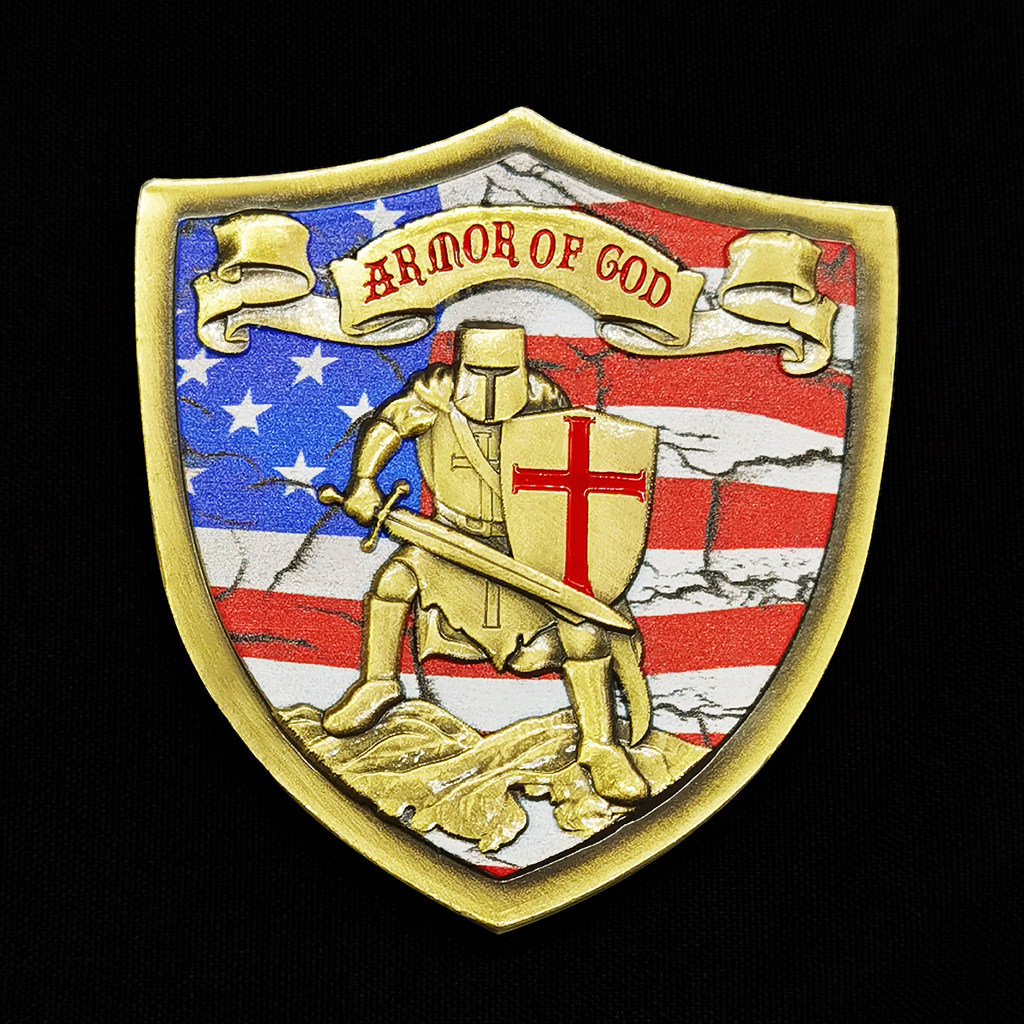 勇士之盾金属盾牌徽章 神的铠甲萌呆勇士异型纪念章锌合金