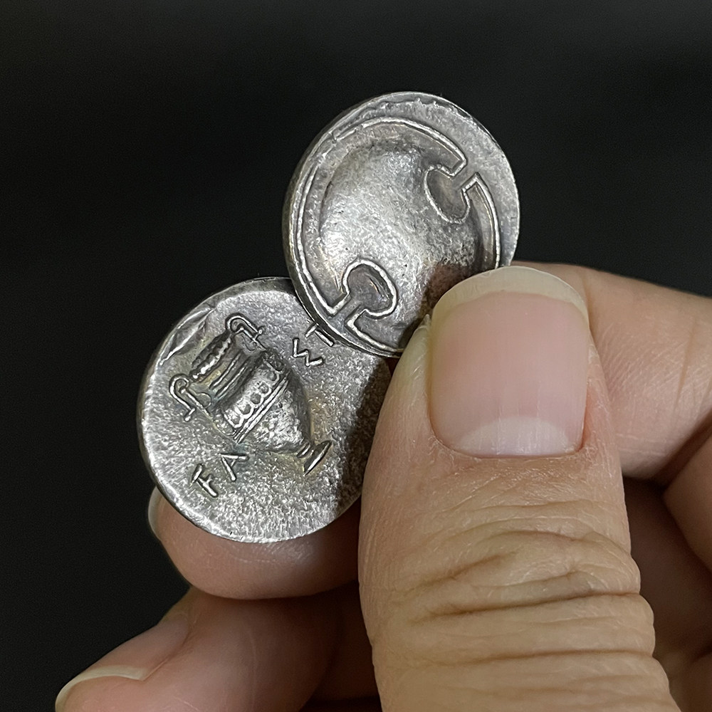 复刻古希腊铜币忒拜底比斯盾牌币古罗币diy吊坠饰品打孔链21.8mm