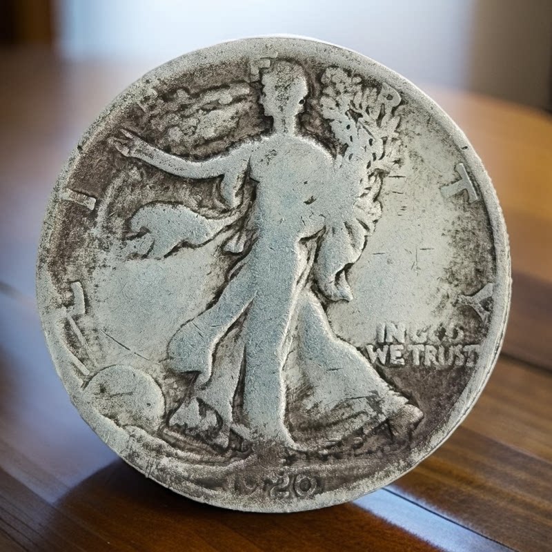 行走女神1920复古美国硬币仿古魔术道具硬币铜币镀银工艺品
