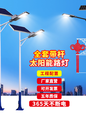 6米太阳能路灯新农村超亮大功率户外市电广场LED高杆灯智慧道路灯