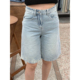 宽松显瘦阔腿a字泛白中裤 ins高腰牛仔短裤 外穿新款 五分裤 女春夏季