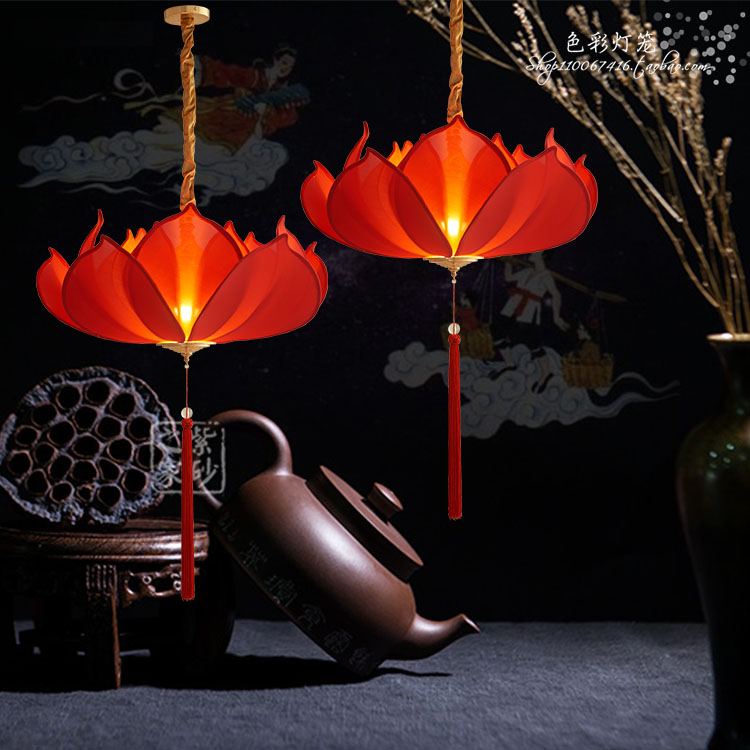灯饰中式布艺古典风餐厅吊灯