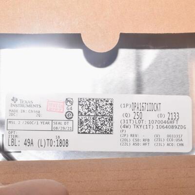 OPA1671IDCKT封装SC-70-5音频功率放大器单声道 (13MHz)低噪芯片