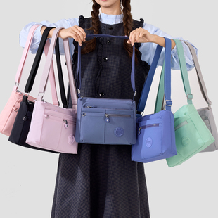 高颜值女士牛津布简约轻便通勤小方包大容量多层单肩包手机包日常
