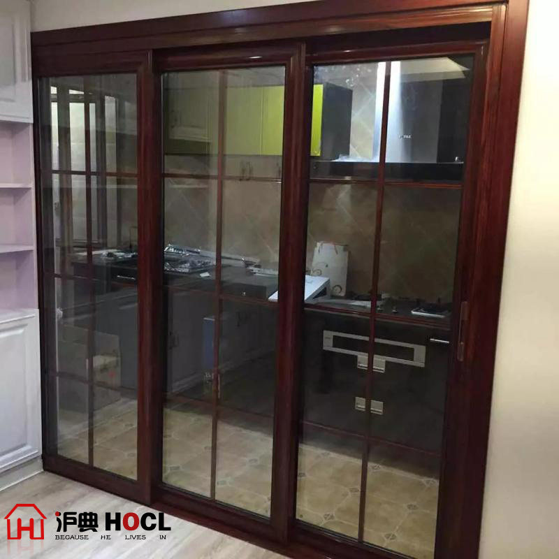 上海厨房移门三联动推拉门玻璃隔断铝镁合金移动门上下轨道阳台门