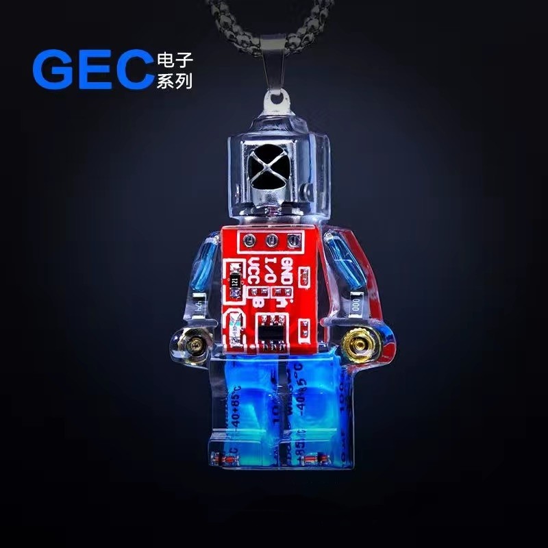 赛博朋克风机器人钛钢项链