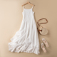 成人女夏季 仙气飘逸长款 不规则大摆吊带裙显瘦背心打底连衣裙白裙