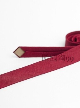 结婚婚礼新郎伴郎潮流衬衣复古棉麻麻布手工结婚新郎领带可以订做