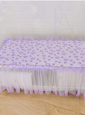 现代茶几桌布蕾丝粉色加棉防滑家用简约防尘垫台布艺全包紫色盖巾
