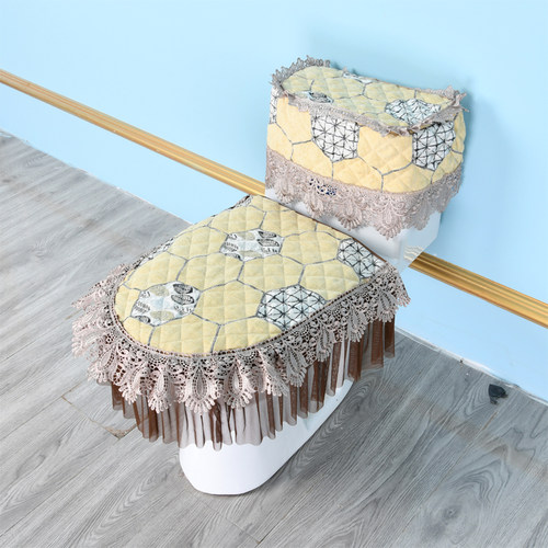 马桶套三件套棉麻拉链可水洗防水