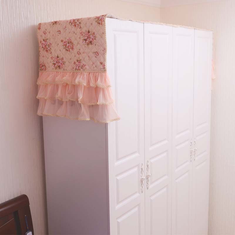 新品蕾丝布艺大衣柜盖巾盖布五斗柜定制尺寸壁柜保护防尘罩子包邮