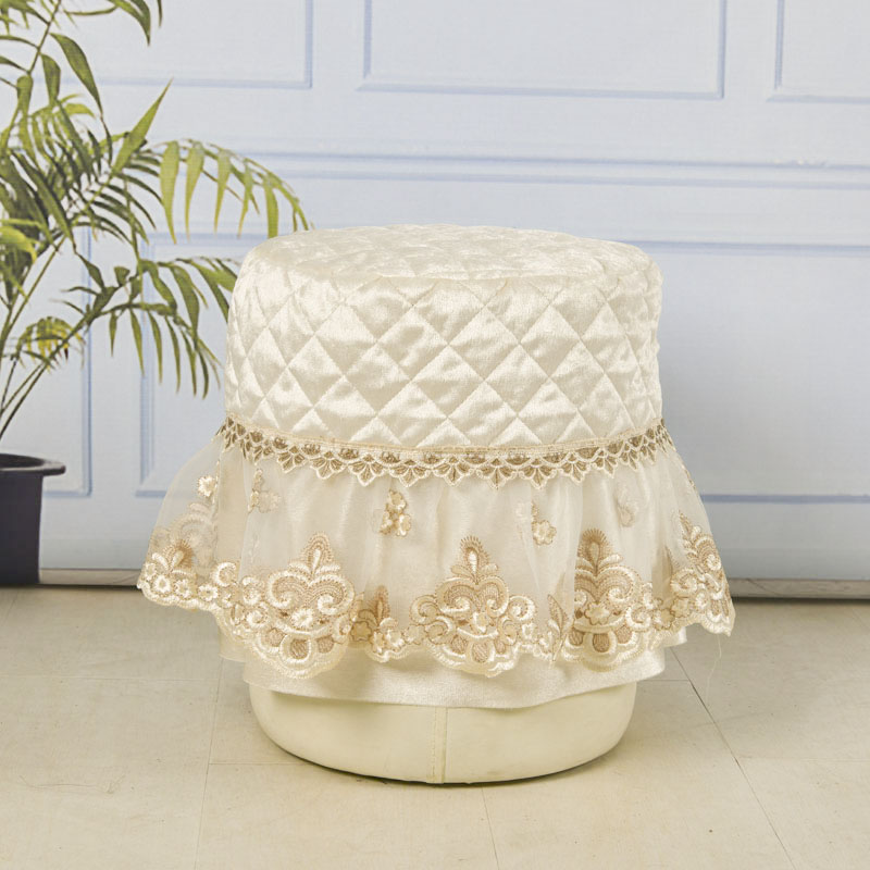 小圆凳子套罩家用布艺化妆凳梳妆台凳子欧式圆形坐垫钢琴凳套拆洗