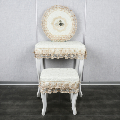 家用镜子罩蕾丝布艺梳妆台帘盖布