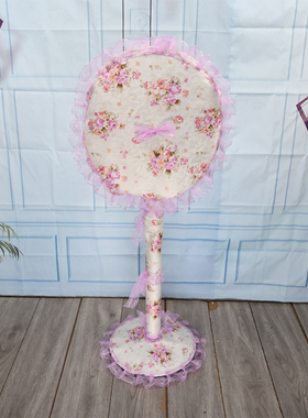 全包落地式电扇套落地扇罩子紫色保护套电风扇田园布艺防尘罩定做