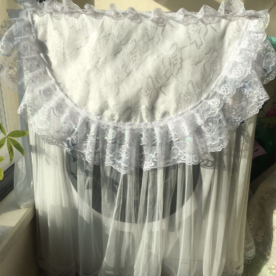 现代纯色蕾丝布冰箱盖布滚筒波轮全自动洗衣机全包盖巾防尘罩定做