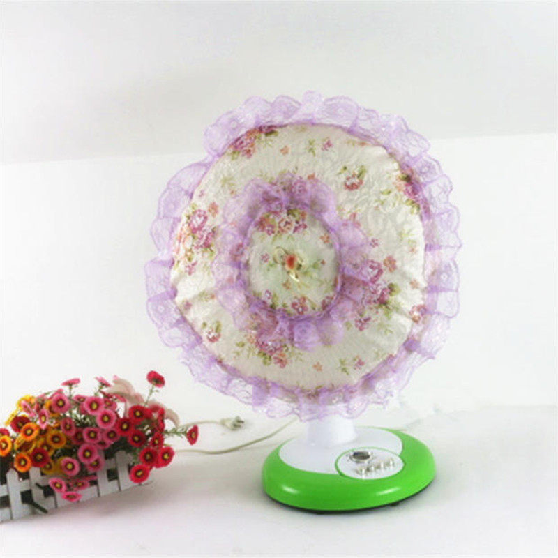 新款现代田园加厚圆形电风扇套落地台式罩防尘棉蕾丝布艺定做包邮