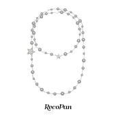 RecoPan重塑未来 张真源枪枪同款 原创灰珍珠轻奢高级双层项链