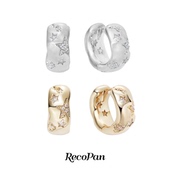 RecoPan星辰 满天星拉丝肌理镀铑锆石通勤小众基础款 耳扣耳圈耳环
