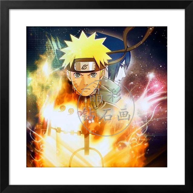 5D满钻新款卡通动漫火影忍者钻石绣佐助鸣人点钻十字绣钻石画方圆