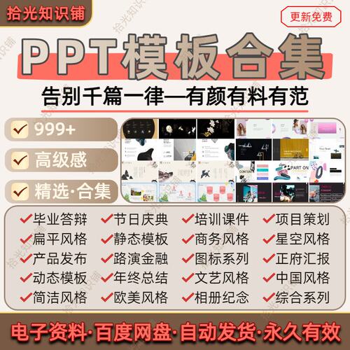 ppt模板商务简约高级感毕业答辩课件国风欧美风汇报总结动态模板
