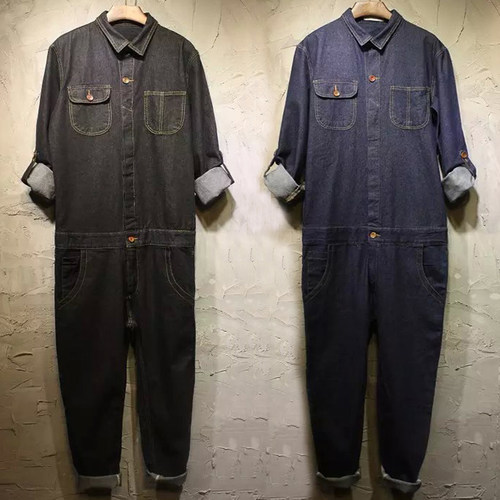 连体衣新款潮男牛仔裤大码工装