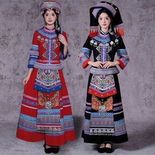 壮族服装女装广西三月三少数民族服饰壮成人盛装壮锦舞蹈演出旅拍