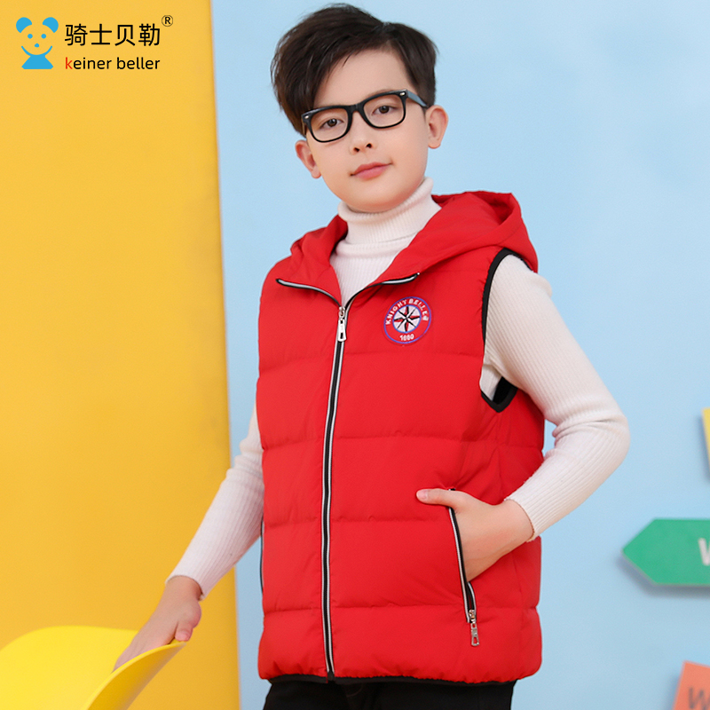 童装男童羽绒马甲外穿中大童加绒坎肩25冬季儿童外套新款男孩上衣
