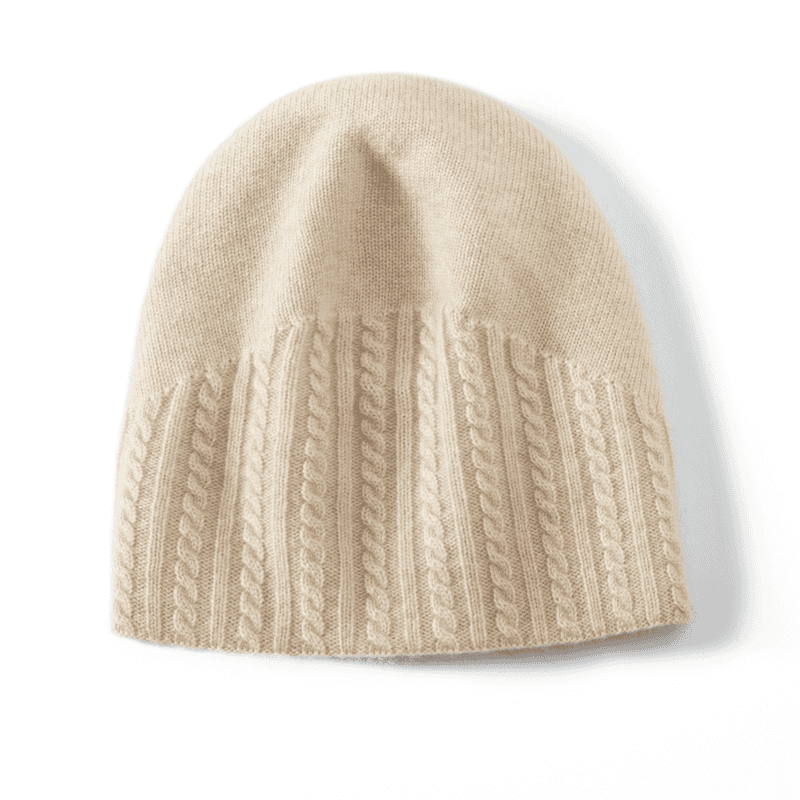 PS150秋冬温柔羊绒女优雅一层半加厚设计立体绞花多功能包头帽