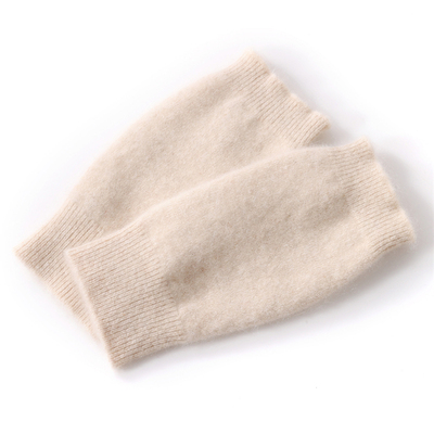 ZX10203女士100%山羊绒半指护腕手套 秋冬御寒与时尚兼具保暖手套