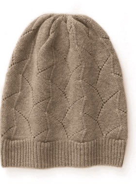 MJ840秋冬温柔羊绒帽子女针织包头帽纯色简约百搭月子帽防寒