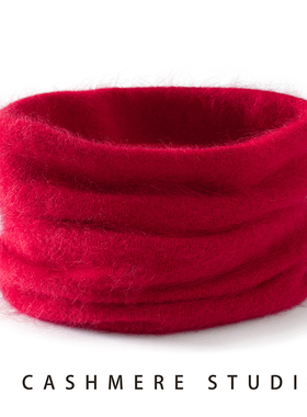 ZX10176秋冬女士100%山羊绒拉绒保暖脖套:轻盈软糯的颈部针织围脖
